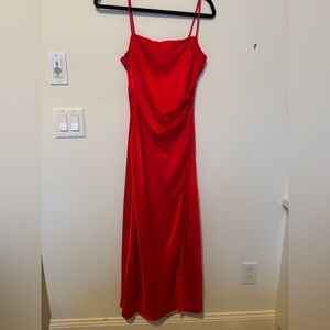 ASTR the label red satin/silk maxi dress!